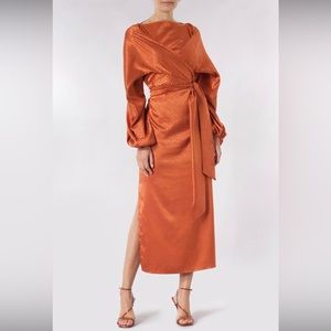 Riley Rust Jacquard Dress by Meem Label